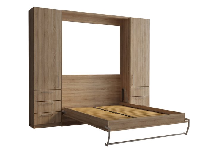Шкаф-кровать Smart 140х200 бежевого цвета  - купить Кровати для спальни по цене 53590.0