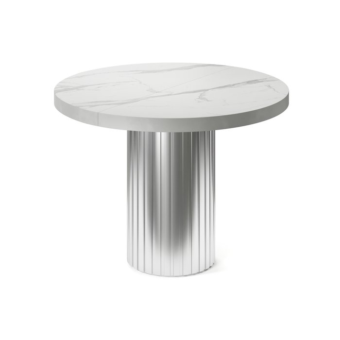 Обеденный стол раздвижной Регул М на серебряном основании