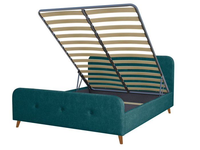 Кровать Raguza 140х200 темно-зеленого цвета с подъемным механизмом - купить Кровати для спальни по цене 37118.0