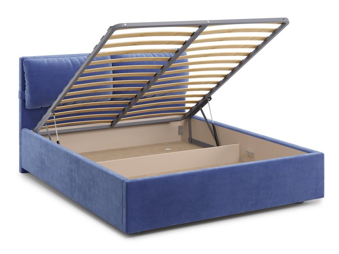 Кровать Trazimeno 160х200 синего цвета с подъемным механизмом - лучшие Кровати для спальни в INMYROOM