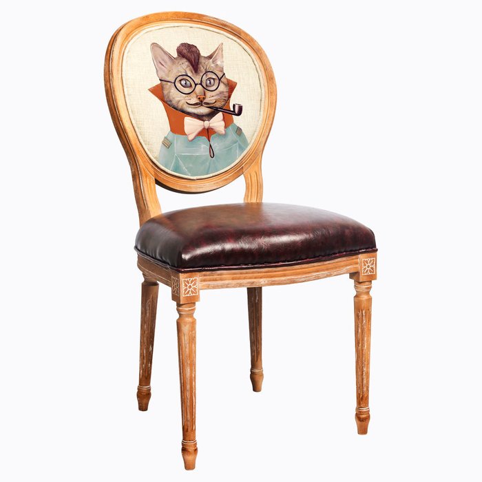 Стул Мистер Шерлок с сиденьем и спинкой из экокожи - купить Обеденные стулья по цене 29000.0