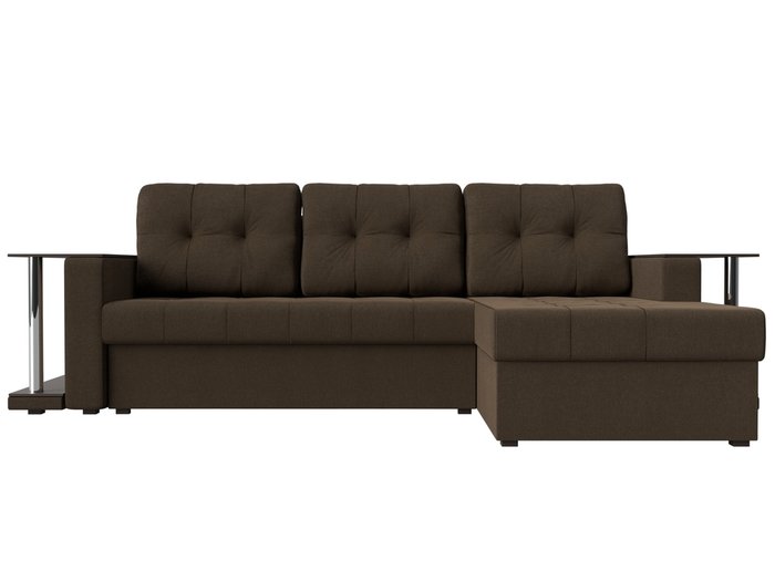 Угловой диван-кровать Даллас коричневого цвета - купить Угловые диваны по цене 40590.0