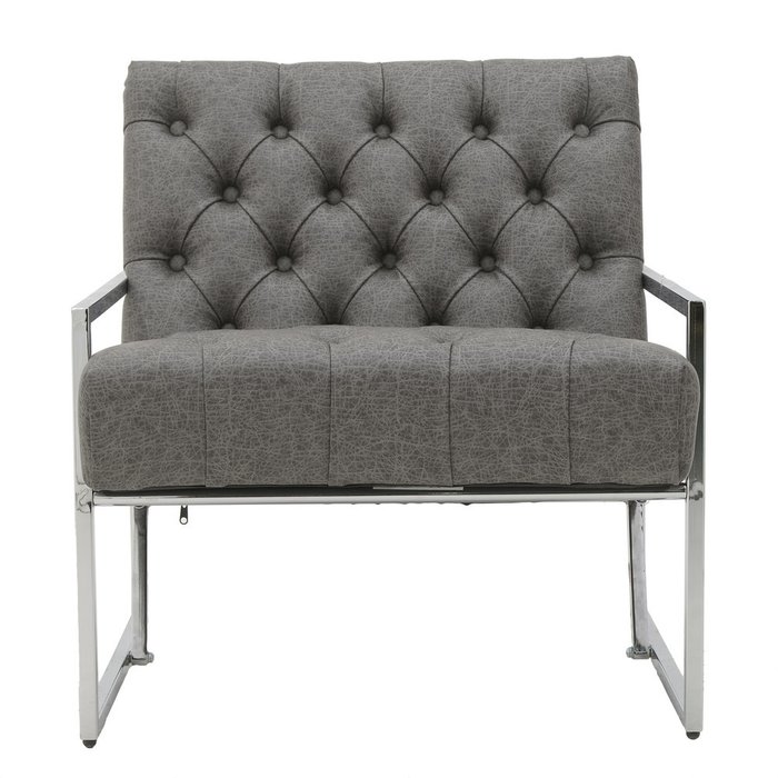 Кресло серого цвета на металлических ножках - купить Интерьерные кресла по цене 39800.0