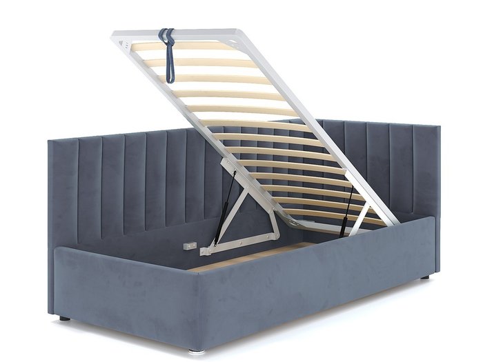 Кровать Negga Mellisa 120х200 серого цвета с подъемным механизмом правая - лучшие Кровати для спальни в INMYROOM