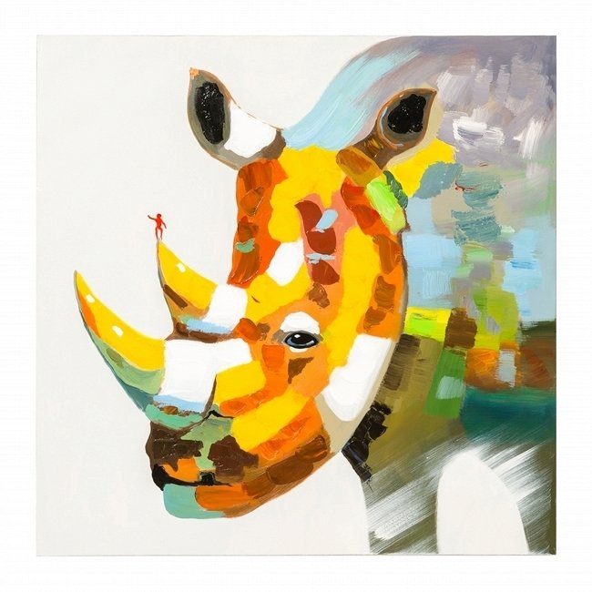 Картина на холсте Rhinoceros с подрамником 100х100