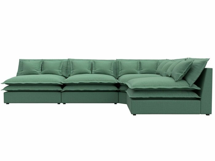 Угловой диван Лига 040 зеленого цвета правый угол - купить Угловые диваны по цене 91999.0