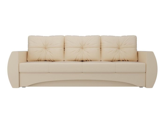 Прямой диван-кровать Сатурн бежевого цвета (экокожа) - купить Прямые диваны по цене 40990.0