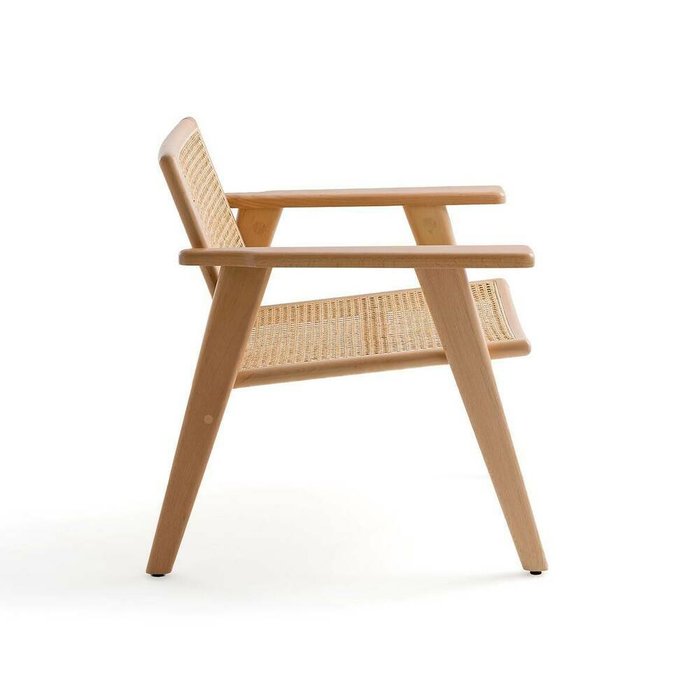 Кресло из бука и плетения Lons бежевого цвета - лучшие Интерьерные кресла в INMYROOM