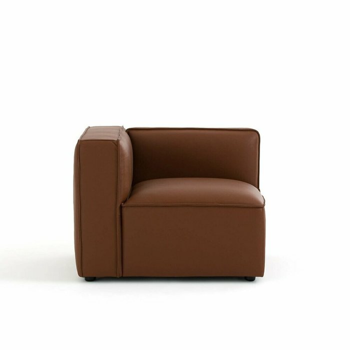 Модуль левый угловой из кожи Seven коричневого цвета - купить Интерьерные кресла по цене 98951.0