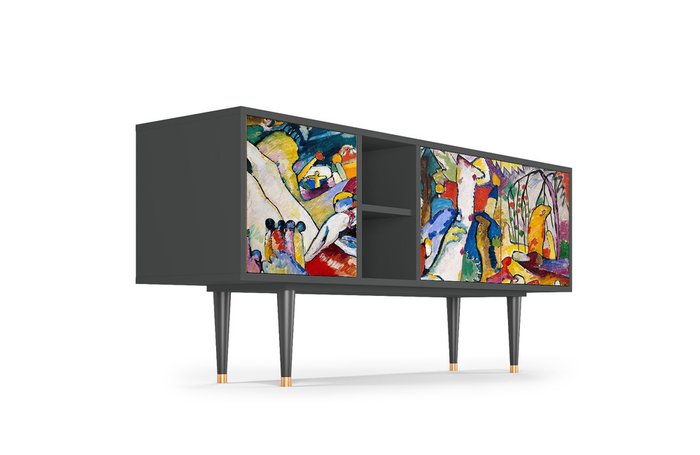 Тумба под TV T5 Improvisation 26 by Wassily Kandinsky с корпусом графитового цвета  - лучшие Тумбы для ТВ в INMYROOM