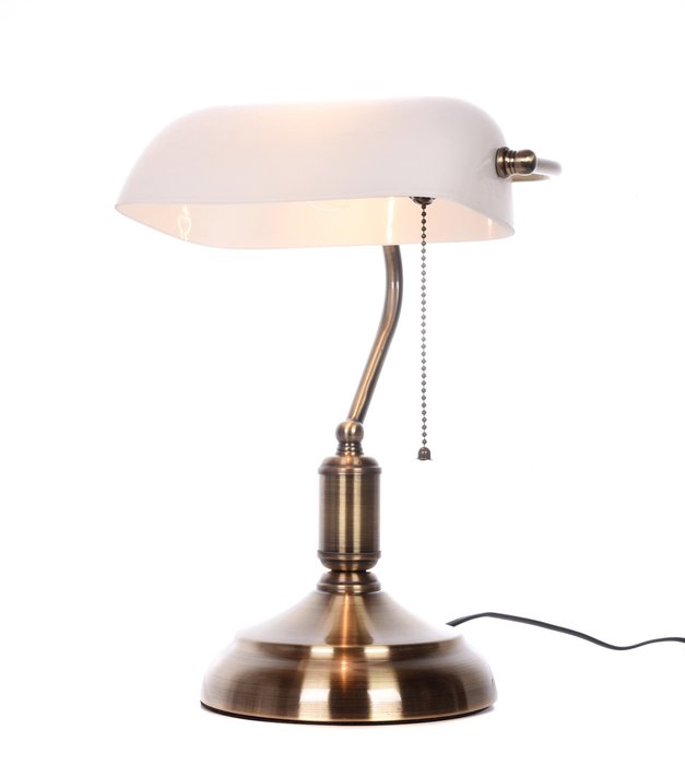 Настольная лампа Banker  с матово белым плафоном - лучшие Настольные лампы в INMYROOM