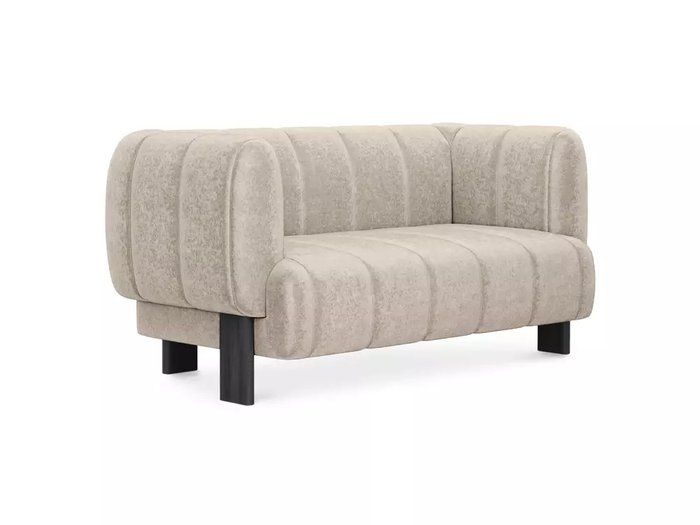 Диван Cassis М светло-бежевого цвета с черными ножками  