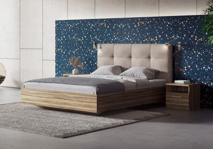 Кровать Victoria 180х200 с изголовьем песочного цвета без основания и подъемного механизма  - лучшие Кровати для спальни в INMYROOM