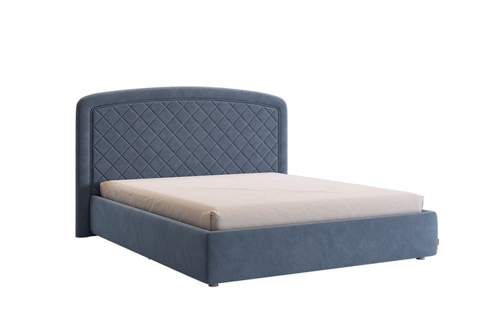 Кровать Сильва 2 160х200 темно-синего цвета без подъемного механизма