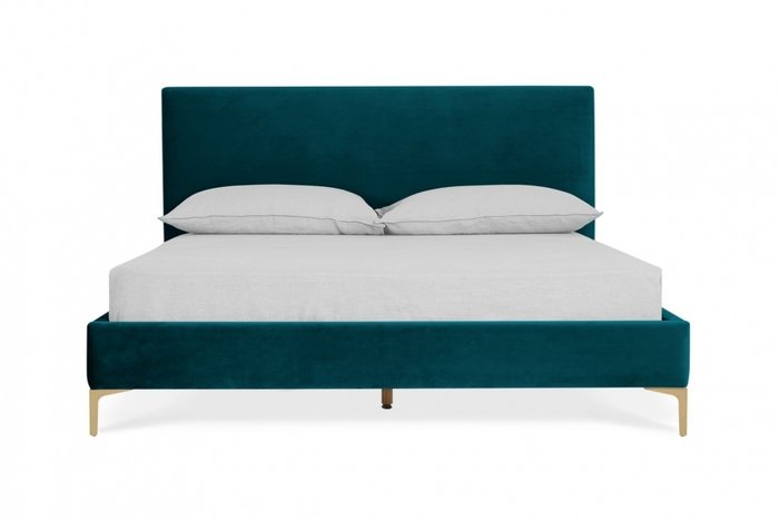 Кровать 160х200 изумрудного цвета 