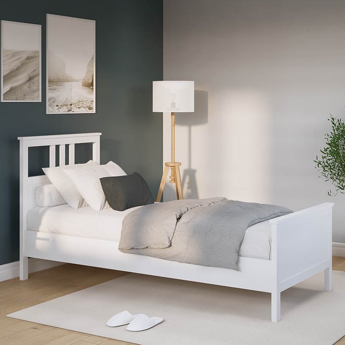 Кровать Кымор 90х200 белого цвета без подъемного механизма - купить Кровати для спальни по цене 24990.0