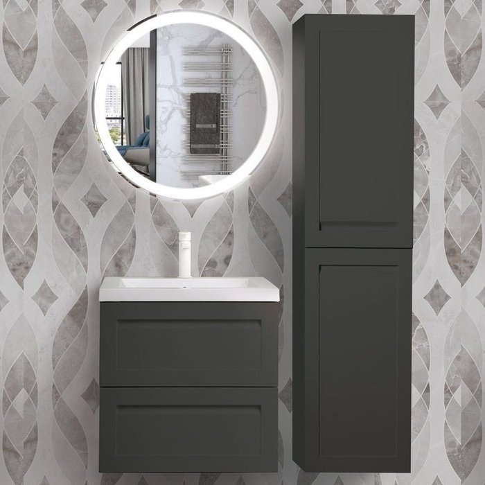 Шкаф-пенал Platino серого цвета - купить Пеналы для ванной комнаты по цене 48812.0