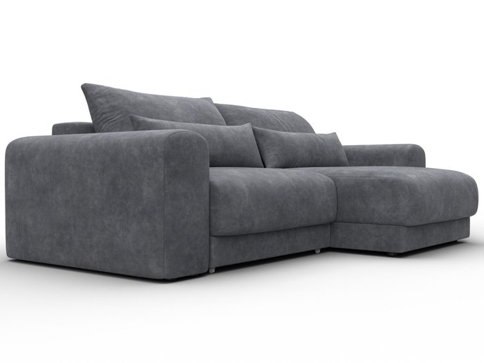 Угловой диван-кровать Лига-056 в обивке из велюра темно-серого цвета - лучшие Угловые диваны в INMYROOM Угловой диван-кровать Лига-056 в обивке из велюра темно-серого цвета - лучшие Угловые диваны в INMYROOM