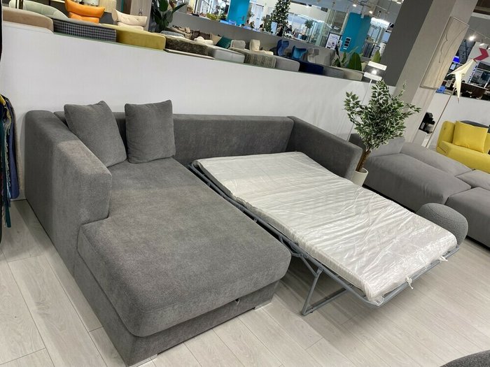 Угловой диван-кровать Lounge светло-серого цвета - лучшие Угловые диваны в INMYROOM