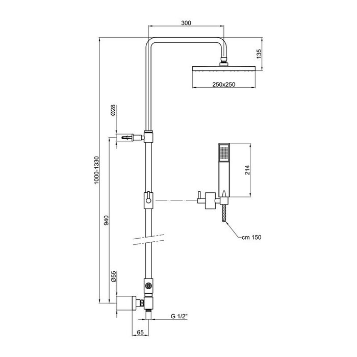 Душевой гарнитур Webert Shower Set AC0675015PVC, хром - купить Душевая программа по цене 32514