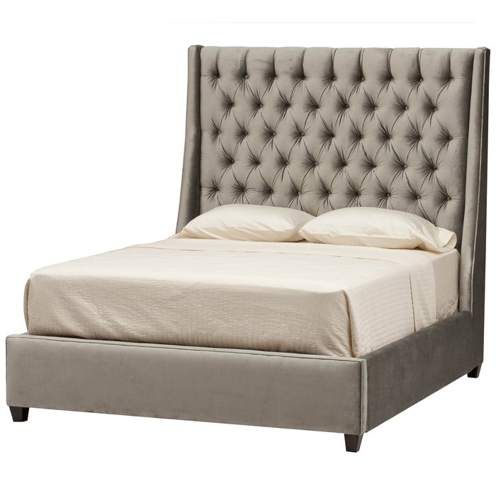 Кровать Ada серого цвета 160х200  - купить Кровати для спальни по цене 102000.0