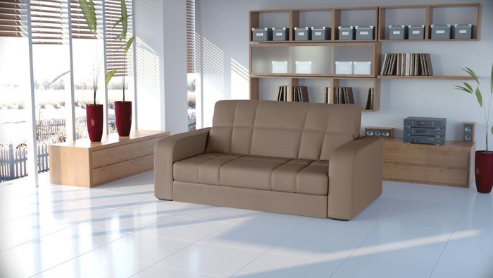 Диван-кровать Дендра светло-коричневого цвета - купить Прямые диваны по цене 62900.0