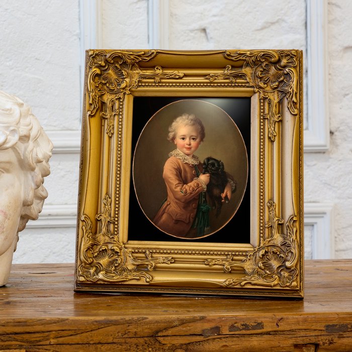 Репродукция картины Мальчик с черным спаниэлем - лучшие Картины в INMYROOM