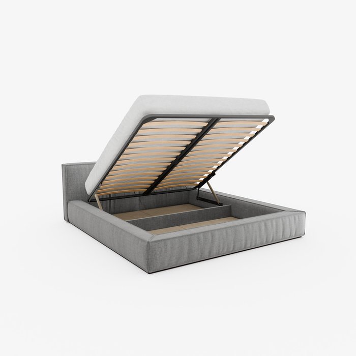 Кровать Terra 200х200 серого цвета с подъемным механизмом - лучшие Кровати для спальни в INMYROOM