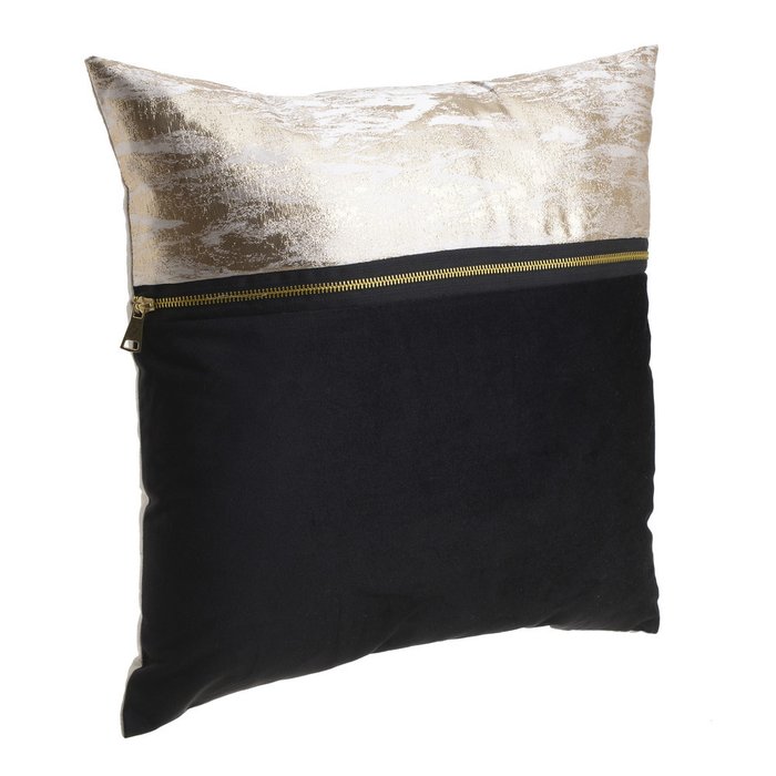 Декоративная подушка черно-молочного цвета