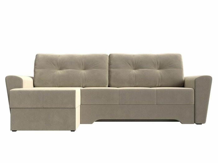 Угловой диван-кровать Амстердам бежевого цвета левый угол - купить Угловые диваны по цене 43999.0