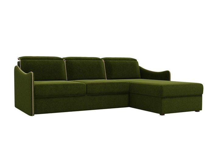 Угловой диван-кровать Скарлетт зеленого цвета
