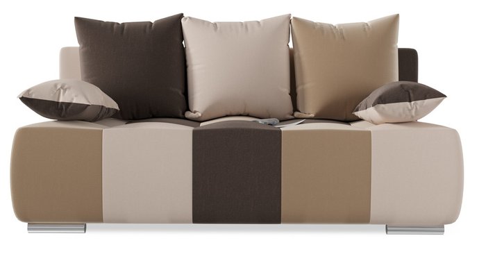 Диван прямой Плей Пэчворк Brown 2 бежево-коричневого цвета - лучшие Прямые диваны в INMYROOM