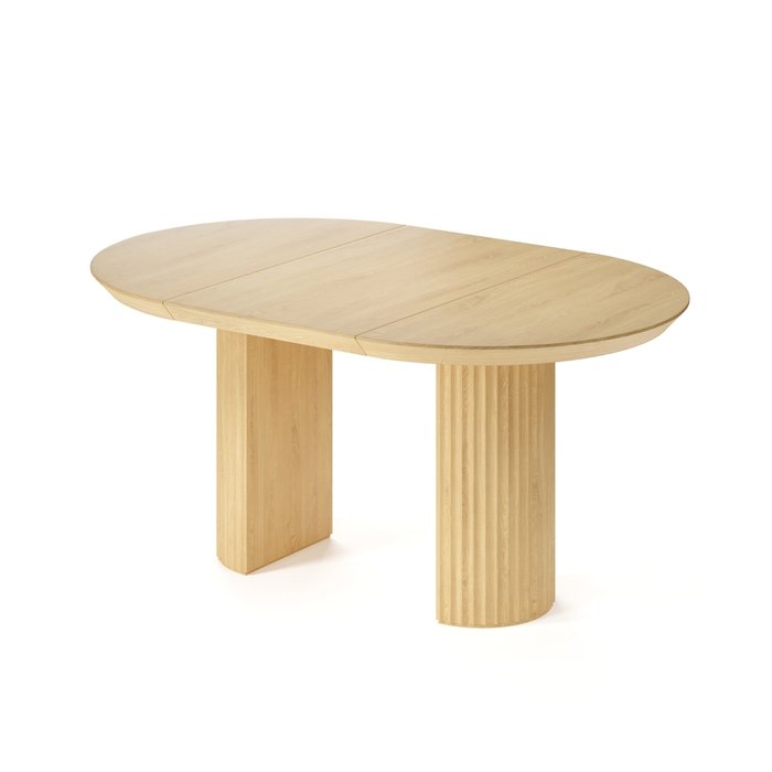 Обеденный стол раздвижной Нави из масива дуба бежевого цвета - купить Обеденные столы по цене 145507.0