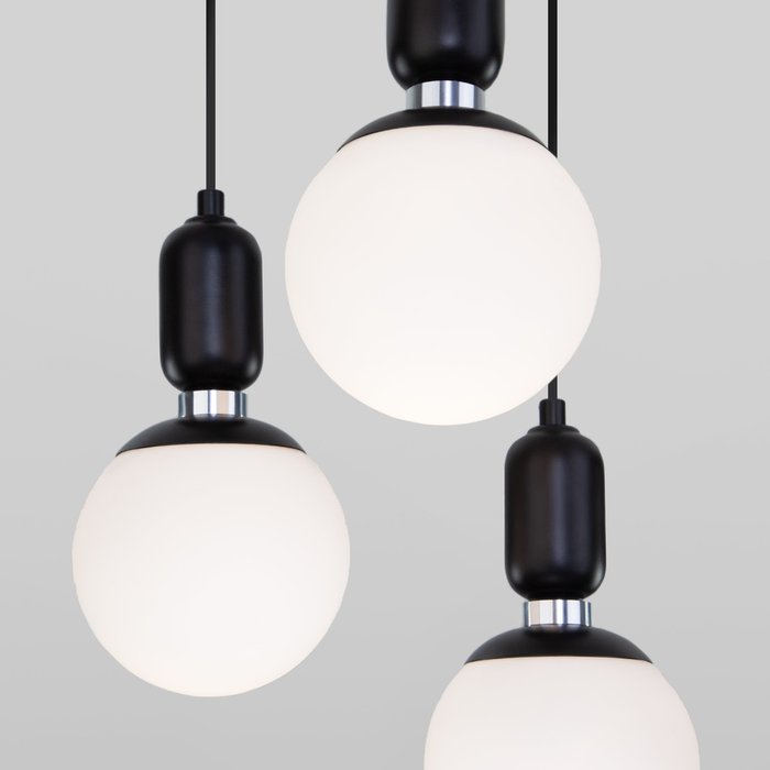 Подвесной светильник Bubble черного цвета со стеклянными плафонами  - лучшие Подвесные люстры в INMYROOM