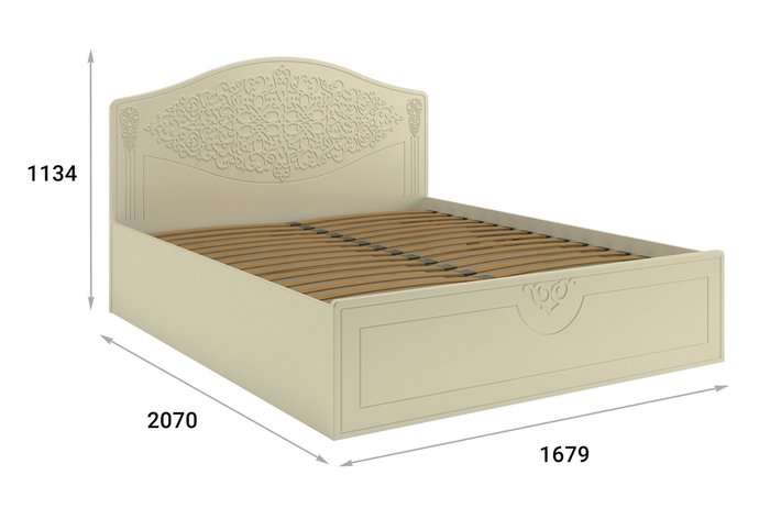 Кровать с подъемным механизмом Ассоль 160х200 бежевого цвета - лучшие Кровати для спальни в INMYROOM