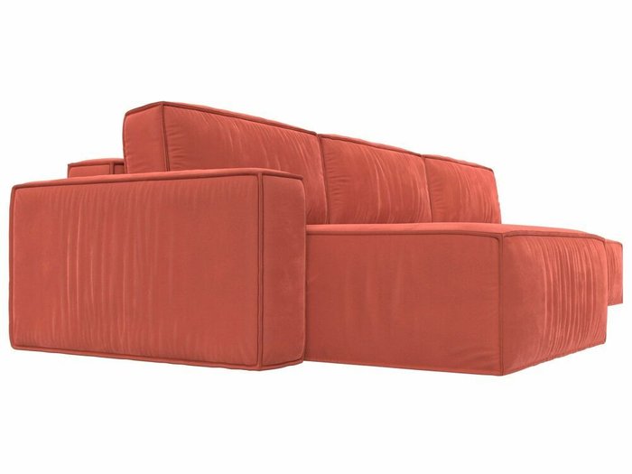 Угловой диван-кровать Прага модерн лонг кораллового цвета левый угол - лучшие Угловые диваны в INMYROOM