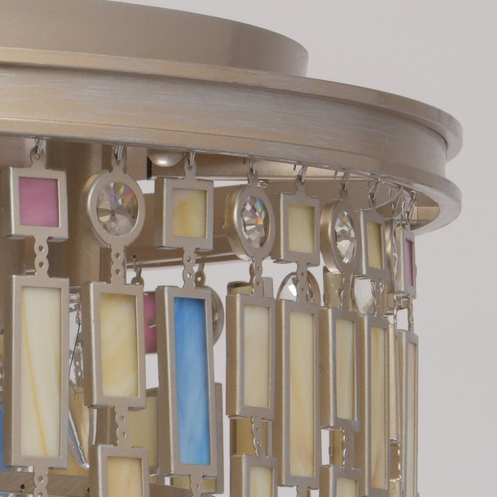 Потолочная люстра Марокко с подвесками из витражного стекла - лучшие Потолочные люстры в INMYROOM