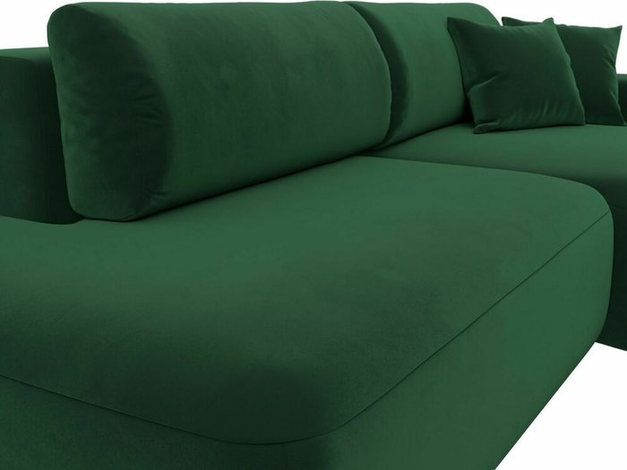 Угловой диван-кровать Лига 036 Модерн темно-зеленого цвета правый угол - лучшие Угловые диваны в INMYROOM