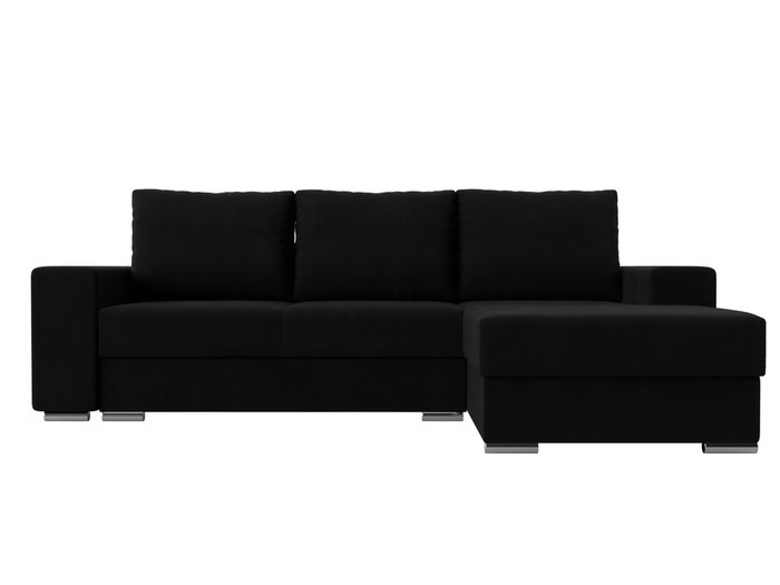 Угловой диван-кровать Дрезден черного цвета правый угол - купить Угловые диваны по цене 65999.0