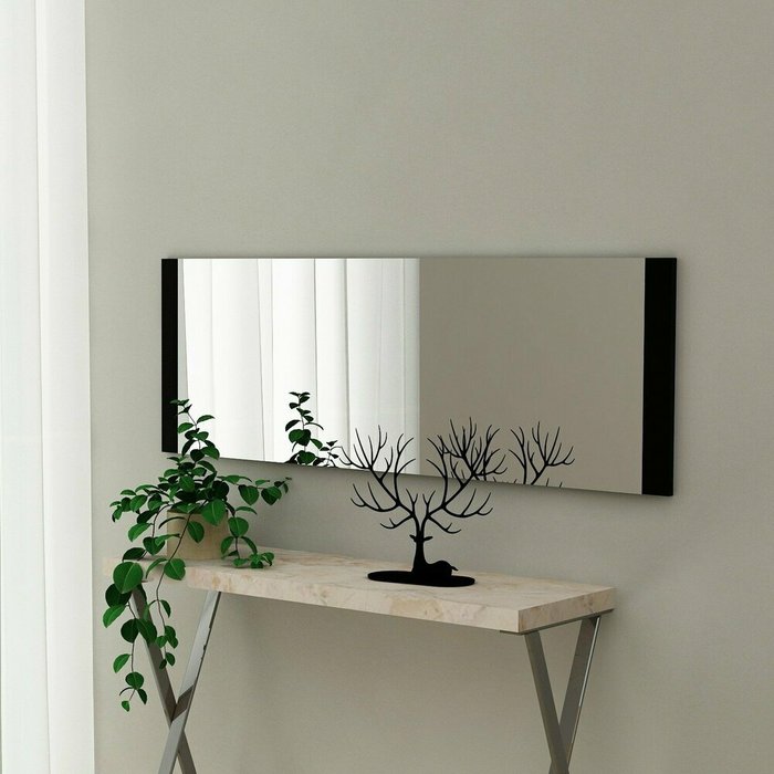 Настенное зеркало Decor 40х120 в раме черного цвета - лучшие Настенные зеркала в INMYROOM