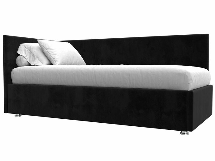Кровать Лига 039 черного цвета с подъемным механизмом левая