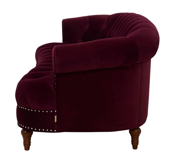 Трехместный диван La Rosa бордовый велюр  - лучшие Прямые диваны в INMYROOM