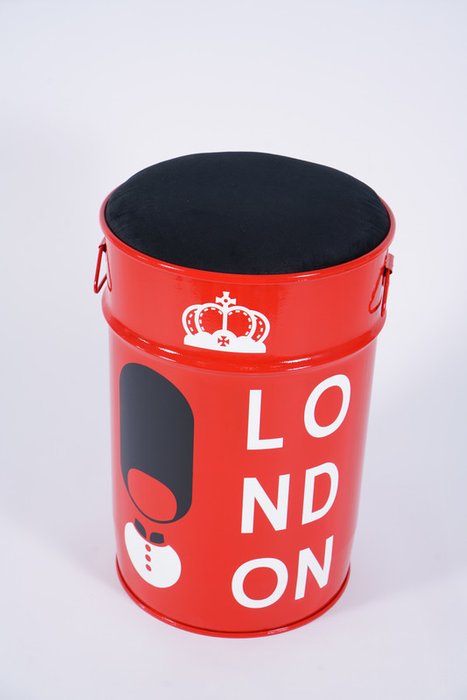 Бочка-пуфик London с местом для хранения красного цвета - купить Пуфы по цене 9900.0