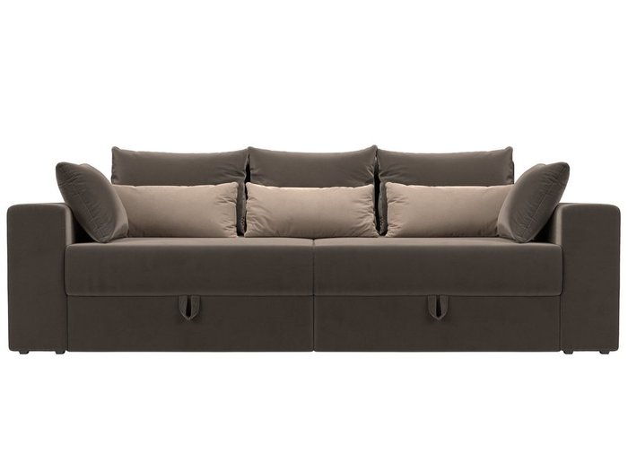 Прямой диван-кровать Мэдисон коричнево-бежевого цвета - купить Прямые диваны по цене 39990.0