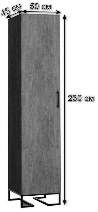 Шкаф одностворчатый с полками Loft коричневого цвета  - купить Шкафы распашные по цене 24990.0