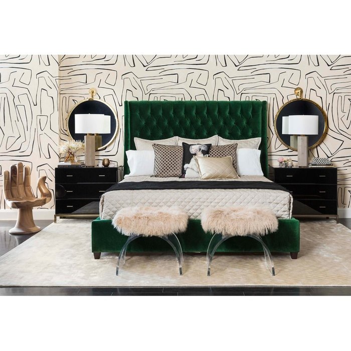 Кровать Amelia 160х200 темно-зеленого цвета - лучшие Кровати для спальни в INMYROOM