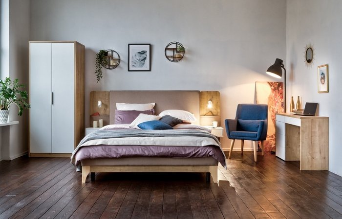 Кровать Odda 160х190 серого цвета - лучшие Кровати для спальни в INMYROOM