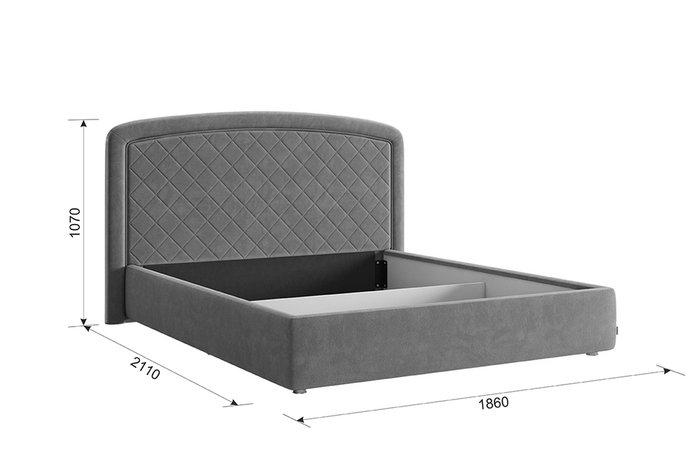 Кровать Сильва 2 160х200 серого цвета без подъемного механизма - лучшие Кровати для спальни в INMYROOM
