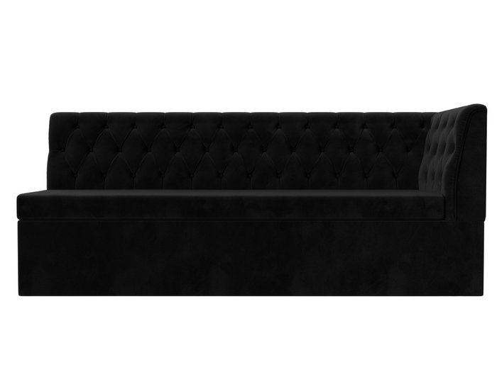 Диван-кровать Маркиз черного цвета с углом справа - купить Прямые диваны по цене 37999.0