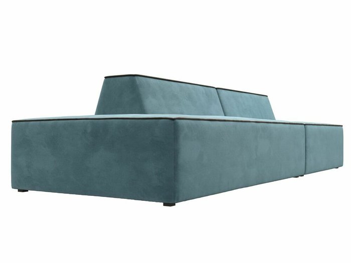 Прямой модульный диван Монс Модерн бирюзового цвета с коричневым кантом левый - лучшие Прямые диваны в INMYROOM